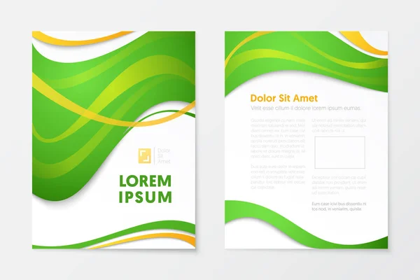 Relatório anual verde Brochura de negócios, Brochura — Vetor de Stock