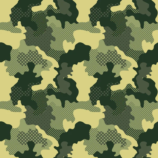 Militaire naadloze patroon. Camouflage achtergrond. Camo Fashion textuur. Leger Uniform. Vectorillustratie — Stockvector