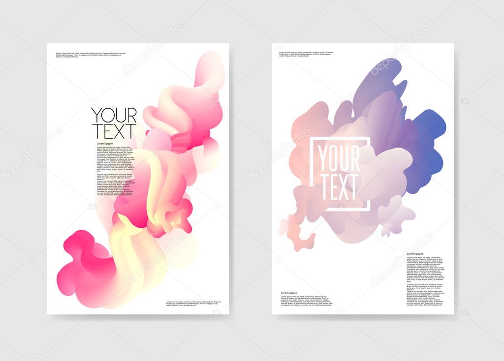 Abstract Poster Liquid Background. Fluid Shapes Brochure Template. Banner Identity Card Cover Design. Vector illustration