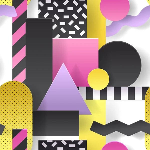 Papier schnitt nahtlose Muster mit geometrischen Formen aus. abstrakter Hintergrund für Poster, Cover, Broschüre. Vektorillustration — Stockvektor