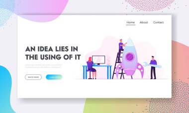 İş Adamları İş Dünyası Projesini Başlatıyor Web Sitesi İniş Sayfası. Finansal Fikir Gerçekleştirme ve Başarı