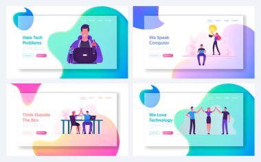 Kodlama Çalışması ve Çak Beş Web Sitesi İniş Sayfası Seti. Bilgisayar veya Mobil Uygulama için Programcı Kodlayıcı Geliştirme Yazılımı