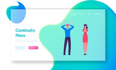 İş insanlarını şoke eden Çalışan Web sitesi İniş Sayfası. Stresli İş Adamları Ağzını Kapatıyor