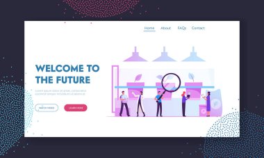 Hidroponik Çocuk Çiftliği Web Sitesi İniş Sayfası. Toprak Web Sayfası Banner 'ı kullanmadan Sebze ve Bitkileri Yetiştirme ve Yetiştirme Serasında çalışan çiftçiler. Çizgi film Düz Vektör İllüstrasyonu