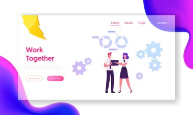 Kapasite Geliştirme Süreci Web Sitesi İniş Sayfası. Bireyler ve Organizasyonlar İş Bulma, Geliştirme ve Geliştirme Sistemleri ve Ekipmanları Web Sayfası Banner 'ına Ele Geçirir. Çizgi film Düz Vektör İllüstrasyonu