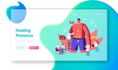 Endocrinology, Hormone Diseases and Disbalance Website Landing Page. Medicine and Biology Endocrine System Branch. Doctors and Patient Treatment Web Page Banner. Cartoon Flat Vector Illustration