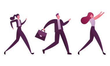 İş Adamları Karakterleri Ofis Liderliği için Sırayla Yarışıyor. İş Adamı ve İş Kadını Hızlanması