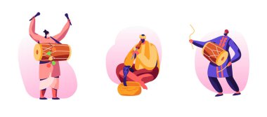 Hindistan 'da festival. İnsanlar bayramı kutluyor. Karakterler Klasik Müzik Enstrümanları Çalarlar