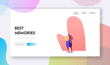 Harita ve Sırt çantalı Kız Kaçış Odası ya da Görev Oyunu Görev İniş Şablonu. Gezgin Turist Kadın