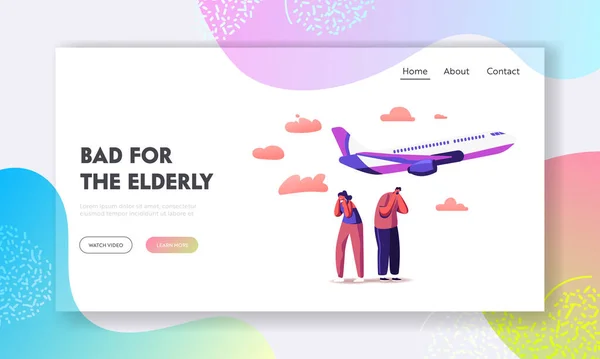 Karakter yang Menderita Noise Pollution Landing Page Template. Big City Stress, Dwellers Covering Ears to Stop Hearing Loud Sounds Made by Take Off Airplane (dalam bahasa Inggris). Ilustrasi Vektor Rakyat Kartun - Stok Vektor