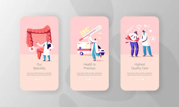 Appendix Treatment Mobile App Page Onboard Screen Template. Tiny Doctor  Characters at Human Intestines with Abdominal Pain, Gastrointestinal System  Disease Concept. Cartoon People Vector Illustration - Stock Image -  Everypixel