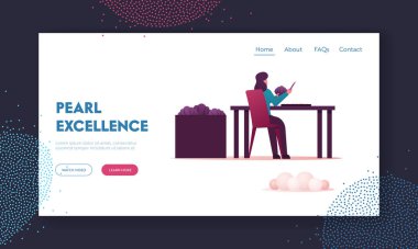 Mollusc yetiştirmek ve Store Landing Page Şablonu 'nda Satmak İçin Mücevher Yapmak. Cımbızlı kadın