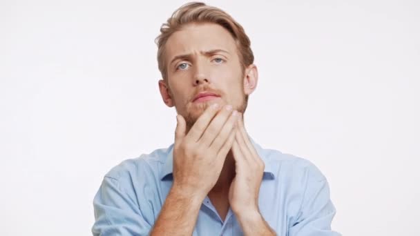 Good Looking Caucasian Male With Light Brown Hair And Blue Eyes