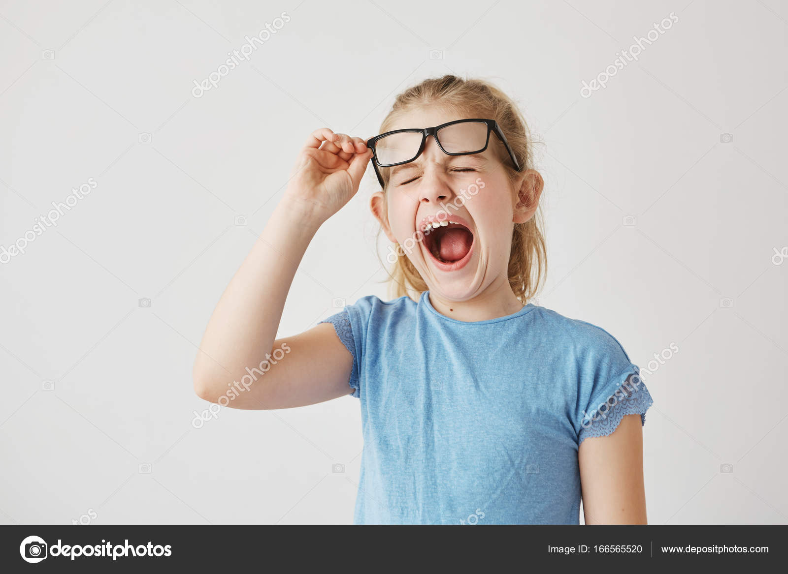 funny small blonde girl