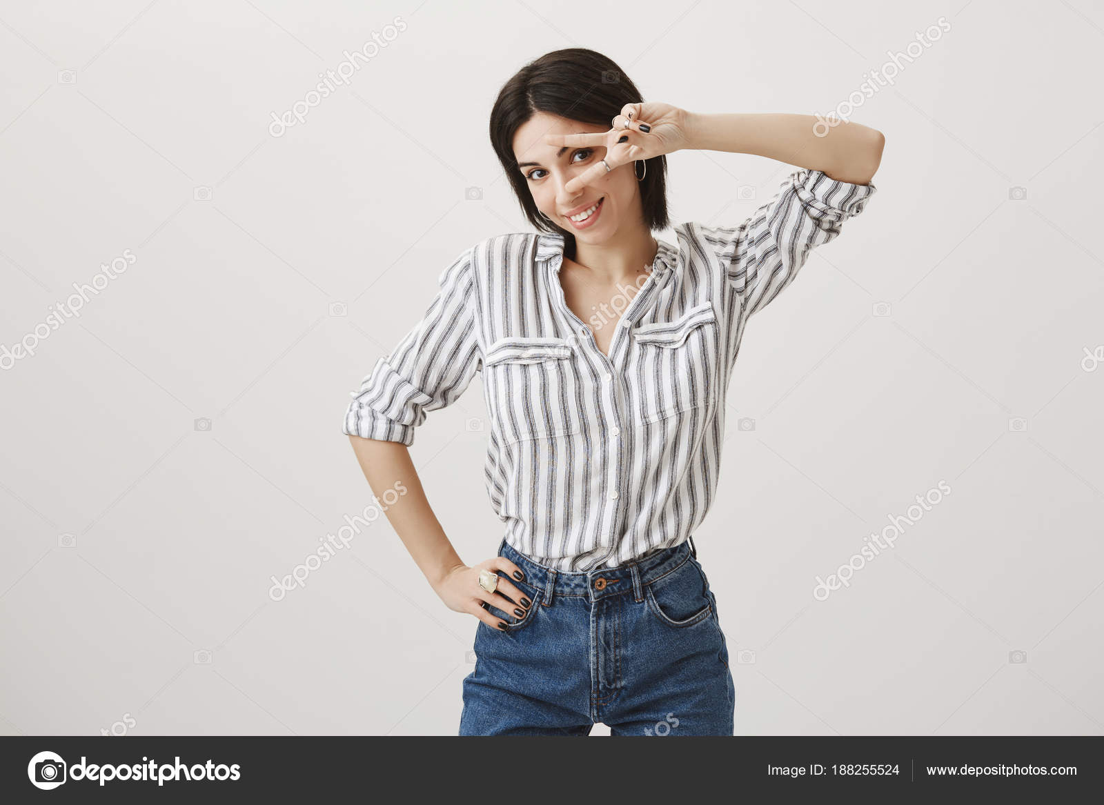 Ready To Hit Dance Floor Portrait Of Charming Girlfriend Who