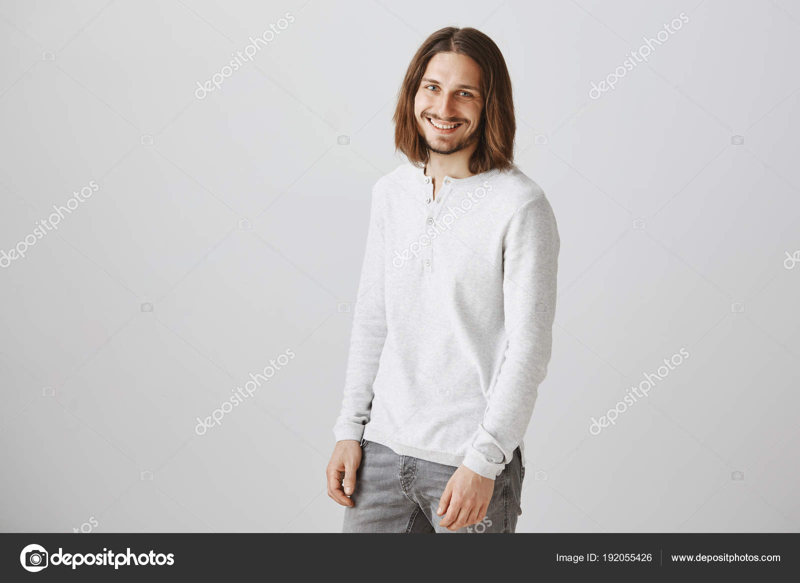 Modern Prince In Shiny White Sweater Portrait Of Attractive