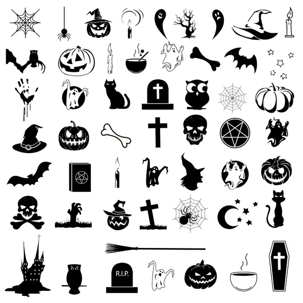 Iconos sobre el tema de Halloween — Archivo Imágenes Vectoriales