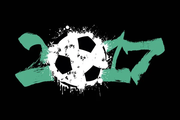 Soyut numarası 2017 ve futbol topu — Stok Vektör