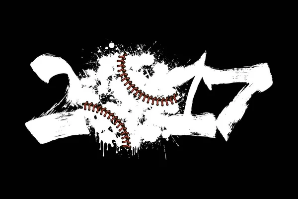 Абстрактный номер 2017 и бейсбол — стоковый вектор