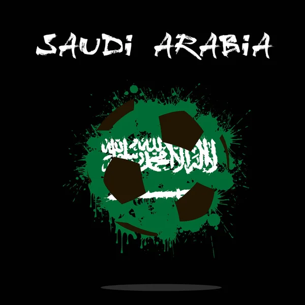 沙特阿拉伯作为抽象的足球的旗子 — 图库矢量图片