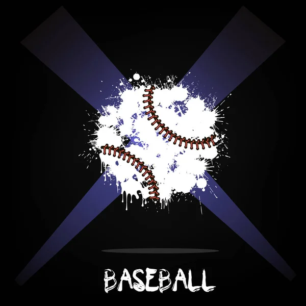 Abstrakter Baseballball aus Tintenklecksen — Stockvektor
