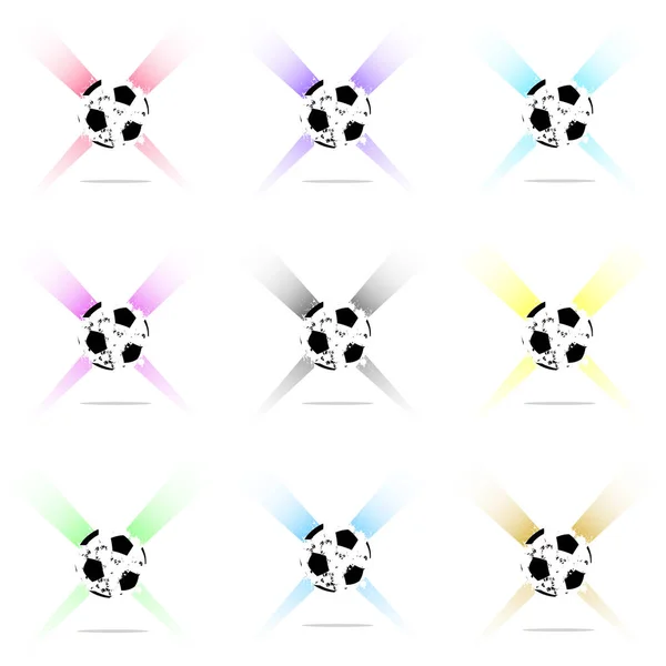 Set astratto palloni da calcio — Vettoriale Stock