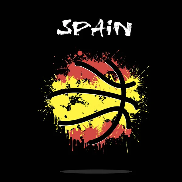 Bandeira da Espanha como uma bola de basquete abstrata —  Vetores de Stock