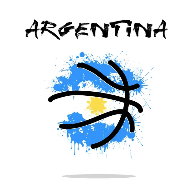 Bandera de Argentina como pelota de baloncesto abstracta — Archivo Imágenes Vectoriales