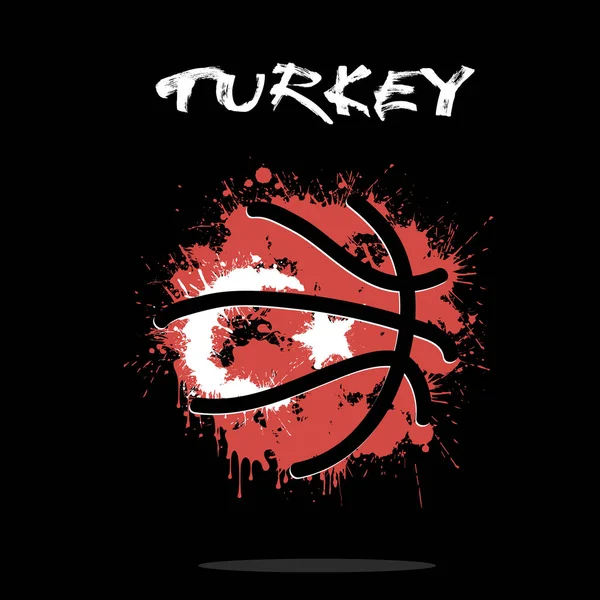 Flagge der Türkei als abstrakter Basketballball — Stockvektor