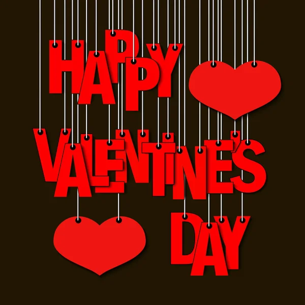 Boldog Valentin-napot egy kötél lóg betűk — Stock Vector