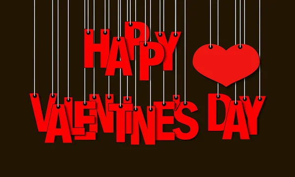 Feliz día de San Valentín colgando de una soga — Archivo Imágenes Vectoriales
