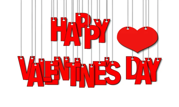 Листи щасливого дня Святого Валентина висять на мотузках — стоковий вектор