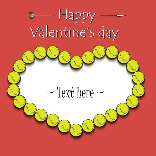 Valentine's Day et Frame from tennis balls — Image vectorielle