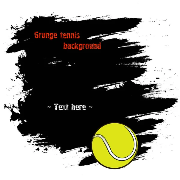 Ensemble de bannières grunge dessinées à la main avec balle de tennis — Image vectorielle