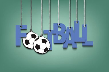 Banner yazıt futbol ve topu halatlar üzerinde asmak