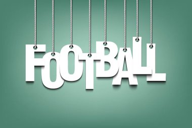 Banner yazıt futbol ve topu halatlar üzerinde asmak