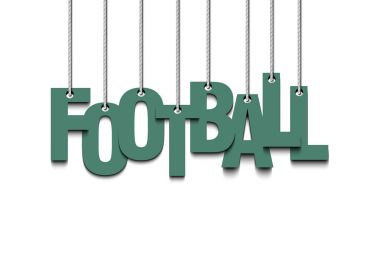 Banner yazıt futbol ve topu halatlar üzerinde asmak