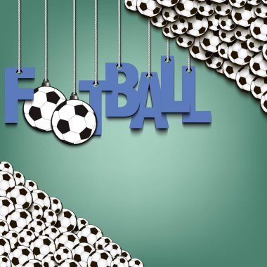 Banner yazıt futbol ve topu halatlar üzerinde asmak