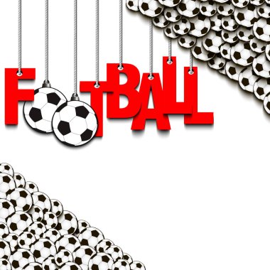 Banner yazıt futbol ve topu halatlar üzerinde asmak