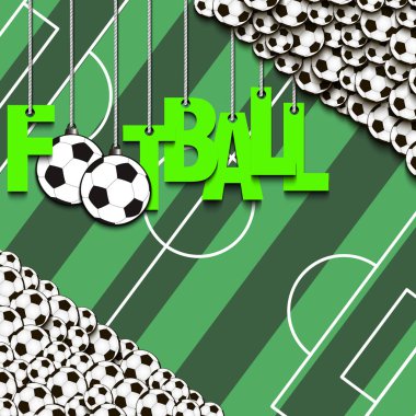 Banner yazıt futbol ve topu halatlar üzerinde asmak