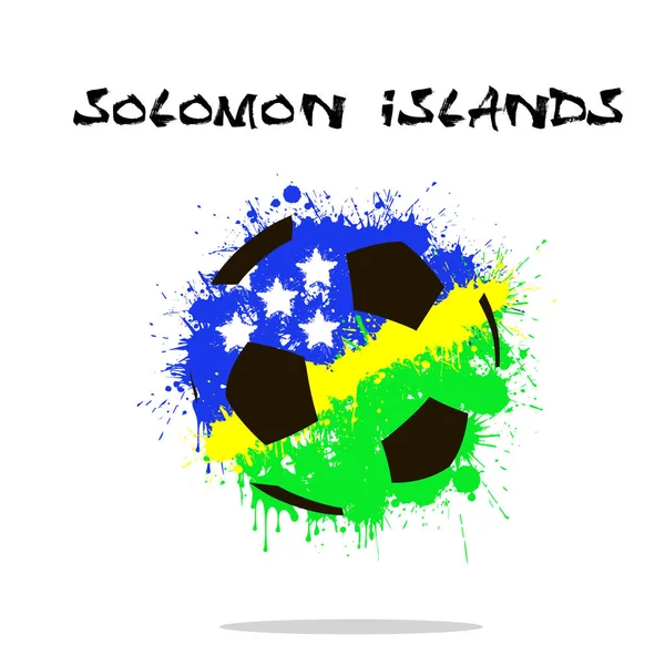 Vlajka Šalamounových ostrovů jako abstraktní fotbalový míč — Stockový vektor