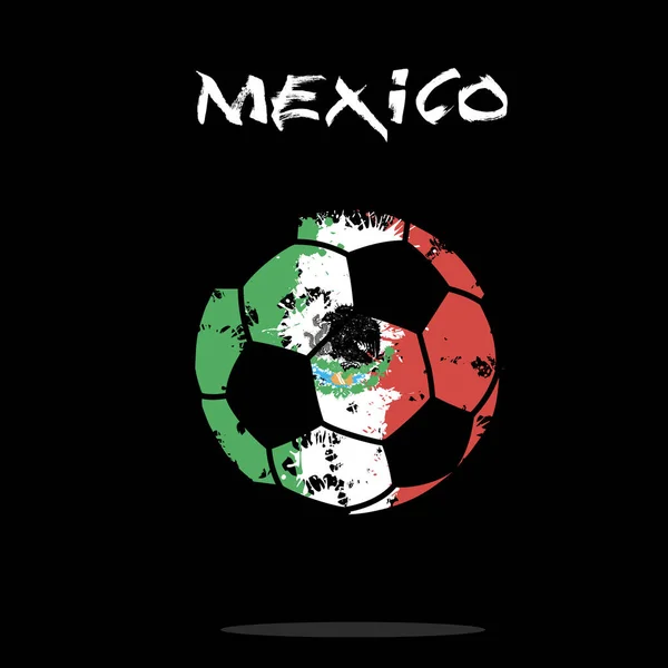 Bandera de México como pelota de fútbol abstracta — Archivo Imágenes Vectoriales
