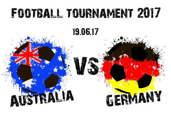 Banner football match Australia vs Germany — Stock Vector