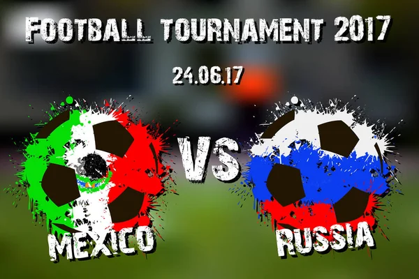 Banner football match Mexico vs Russia — Stock Vector