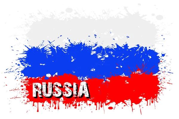 Bandera de Rusia de manchas de pintura — Vector de stock