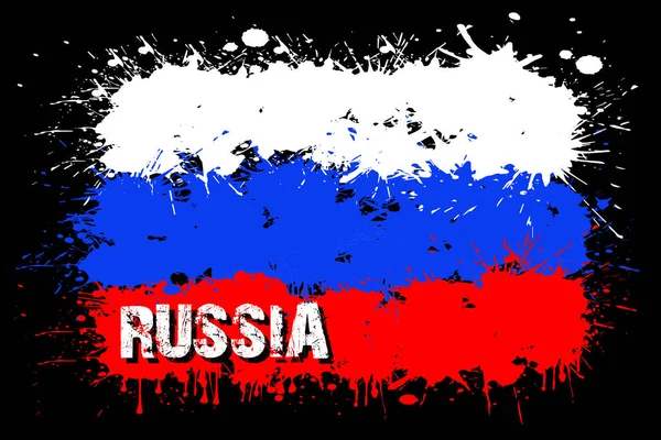 Bandera de Rusia de manchas de pintura — Vector de stock