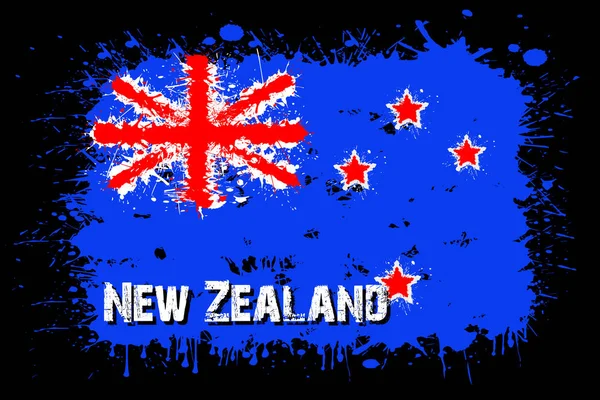 Bandiera della Nuova Zelanda da macchie di vernice — Vettoriale Stock