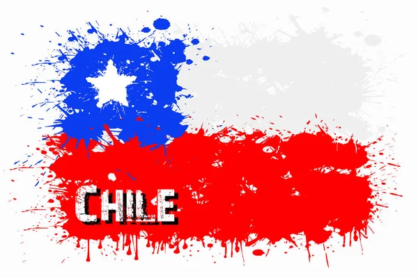 Bandera de Chile por manchas de pintura — Vector de stock