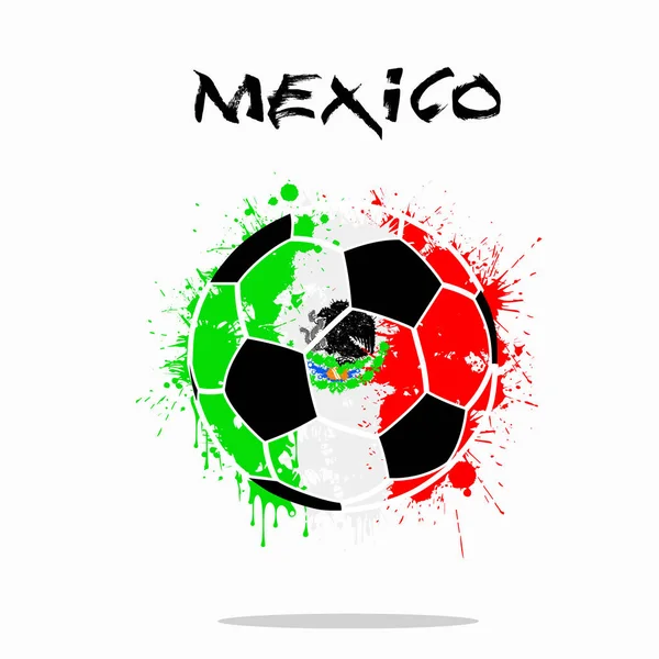 Bandera de México como pelota de fútbol abstracta — Vector de stock