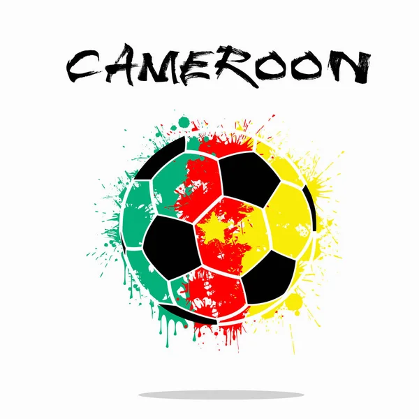 作为一个抽象足球球喀麦隆国旗 — 图库矢量图片